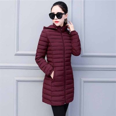 New Oversize Lightweight Padded Jacket Winter Women Removable Hood Warm Cotton Clothes Plus Size L-6XL Long Parkas