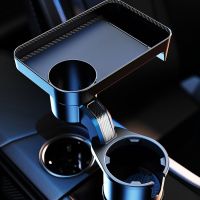 Portable Car Cup Holder Tray Adjustable Car Auto Tray Table 360 Degree Rotation Drink Holder Phone Slot Car Food Table Organized