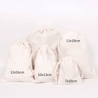 Cotton Gift Pouch Jewelry Packaging Cloth Drawstring Bag Makeup Wedding Storage Gift Bags Wrapping Supplly Print Logo Wholesale Gift Wrapping  Bags