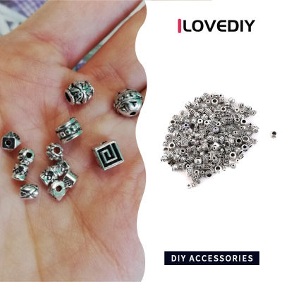 ILOVEDIY ขั้วต่อลูกปัดลูกปัด Spacer แบบหลวมผสมเงินทิเบตประมาณ180ชิ้นสำหรับสร้อยข้อมืออัญมณี DIY ทำอุปกรณ์เสริม