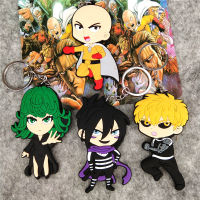 5PCS One Punch Man PVC ยางนุ่มพวงกุญแจอะนิเมะสินค้า One Punch Man รูปร่างตัวอักษร PVC กาวสองด้าน Key Chain ของขวัญจี้4รูปแบบ