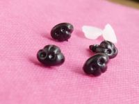 100pcs-7x10mm tiny black toy nose animal dog nose with hard washer for diy plush doll findings