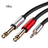 3.5mm Male 1/8 TRS To Dual 6.35mm 1/4 TS Male Jack Mono Stereo AUX Audio Adapter Y Splitter Cable for Guitar Mixer Amplifier