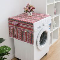 New Geometric Rhombus Dust Covers Washing Machine Covers Refrigerator Dust Protector with Pocket Cotton Dust Covers Home Washer Dryer Parts  Accessori