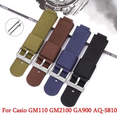 ✹ สายนาฬิกาไนลอนสำหรับ Casio GM110 GM2100 GA900 AQ-S810 เปลี่ยนสาย 16 มม. 18 มม. อินเทอร์เฟซนูน Universal สายรัดข้อมือ Quick Release