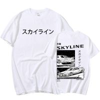 Drift Japanese Anime AE86 Initial D Double Sided T-shirt O-Neck Short Sleeves Summer Casual Unisex R34 Skyline GTR JDM T Shirts