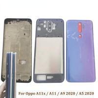 กรอบหน้าจอ LCD ขอบกลางสำหรับ Oppo A11x A5 A9หลัง2020ฝาหลังปิดโทรศัพท์ปลอกหุ้มช่องหลังปุ่มคีย์ด้านข้างเลนส์กระจกกล้องถ่ายรูป