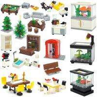 ☎☁۞ City Friend Furniture MOC Parts Tree Desk billiard Ball Sofa Wardrobe Bathroom Parts Building Block DIY House Scenes Accessories