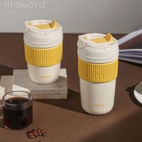 ☃♤ 20pr3412 Caka copo térmico com tampas e palhas de aço inoxidável garrafa água escola bpa livre térmica café kawaii caneca aquecedor