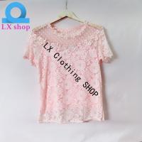 LX Clothingเสื้อลูกไม้ เสื้อเบลาส์ เสื้อทำงาน แขนสั้น ลายฉลุ ผ้าลูกไม้เนื้อดี สวยเก๋อย่างมีสไตล์