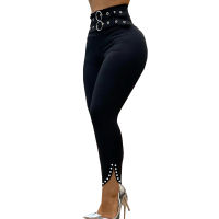 Black Pencil Pants Pearl High Waist Slim Skinny Streetwear Autumn Casual Workout Trousers Women Hot Sale Push Up Leggings D30