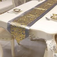 NEW European Luxury Velvet Gilded Table Runner Tablecloth Embroidered Gloden Table Runners Table Flag Dinner Mats Home Textile