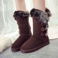 Winter Snow Boots For Women Lovely Hairball Fashion Size 35-41 Cotton Shoes Warm Plush Boots Black Grey Outdoor Shoes