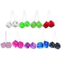 Multicolor Plush Car Pendant Dots Dice Velvet Decoration Rearview Mirror Pendants Dice Model Styling Car Interior Ornaments