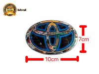 ป้ายโลโก้ toyotaแก้ว สีฟ้าไฮบริด ขนาด 10 x 7 cm สำหรับรถ toyota หลายๆรุ่นมีกาวสองหน้าแปะด้านหลัง ติดตั้งง่าย**บริการดี ปรึกษาได้**