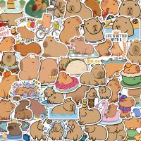 10/50ชิ้น Capybara สติ๊กเกอร์การ์ตูนอ้วนน่ารักวินเทจสำหรับเด็ก DIY กระเป๋าโน๊ตบุ๊ครถจักรยานยนต์แล็ปท็อปสติ๊กเกอร์ติดตู้เย็นกราฟฟิตี