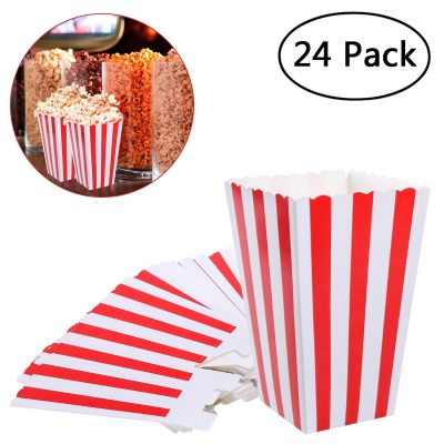 【YF】☋☈  24pcs Boxes Holder Paper Striped And Movie Theater Containers Table Wedding Favors