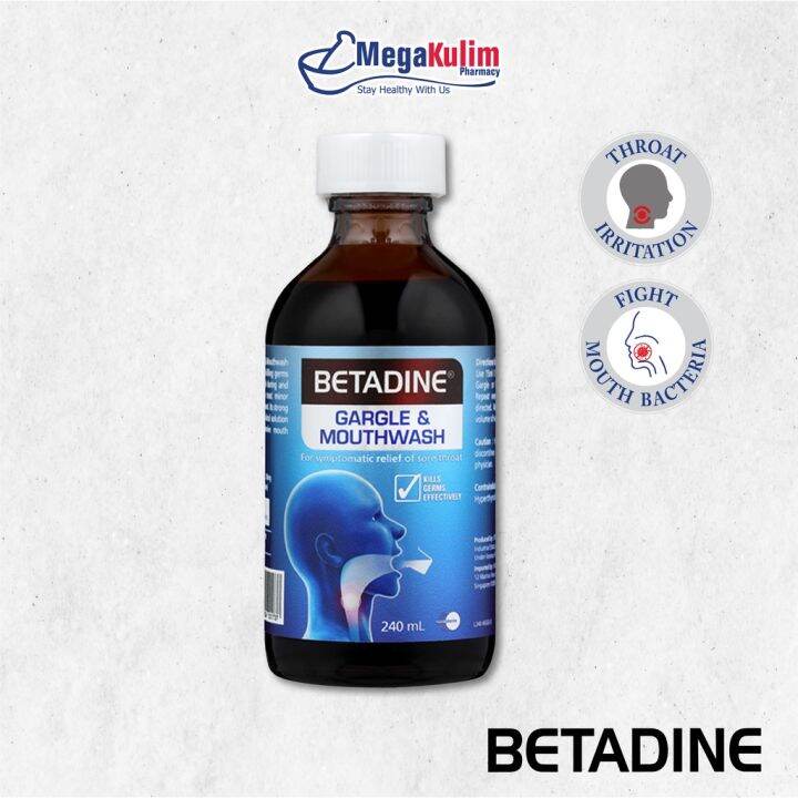 Betadine Gargle & Mouthwash 240mL Lazada