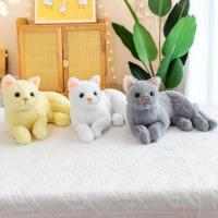 Plush Cat Stuffed Animal Realistic Cat Stuffed Animal 3D Cat Pillow Plush Toy Cute Cat Plush Toy Realistic Cat Toy Great Gift for Kids pretty good