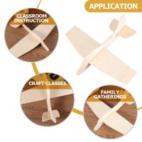 Special Offers 10Pcs Wood Assemble Paper Airplane Kit Kit Blank Wooden Plane Kids Painting Toy Party Favors