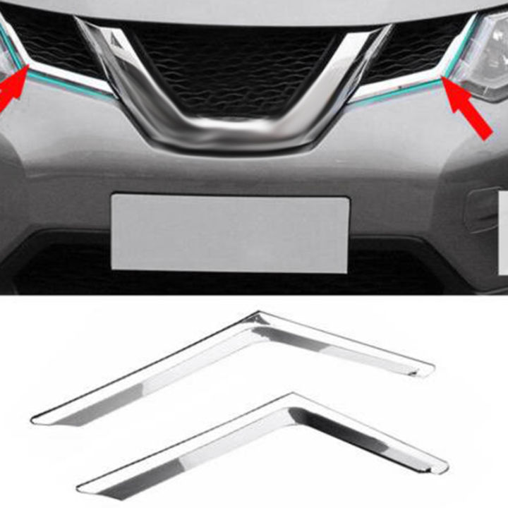 2pcs-chrome-front-mesh-grille-grill-head-light-cover-trim-for-nissan-rogue-x-trail-t32-2014-2015-2016