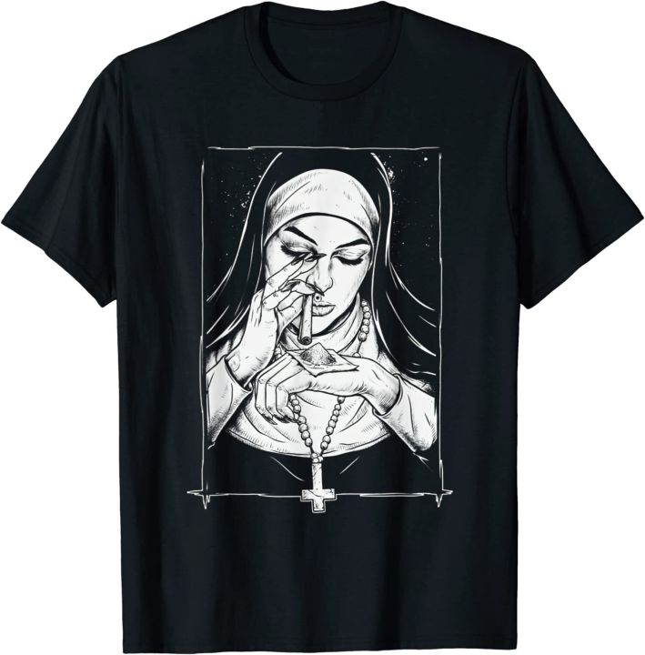 เสื้อยืดพิมพ์ลาย-devil-unholy-nun-เสื้อลำลองฮาราจูกุแขนลำลองขาสั้นแฟชั่นผ้าฝ้าย100-ใหม่ฤดูร้อนเสื้อคอกลมขายส่งราคาถูกเสื้อยืดตลก