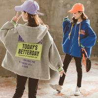 Teen Girls Oversize Hoodie Jackets 8 10 years Spring Tops Letter Print Cotton Fleece Warm Winter Clothes Children Outerwear