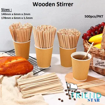 Wooden Coffee Stirrers 5.5 Wood Coffee Stir Sticks Disposable 500Pcs