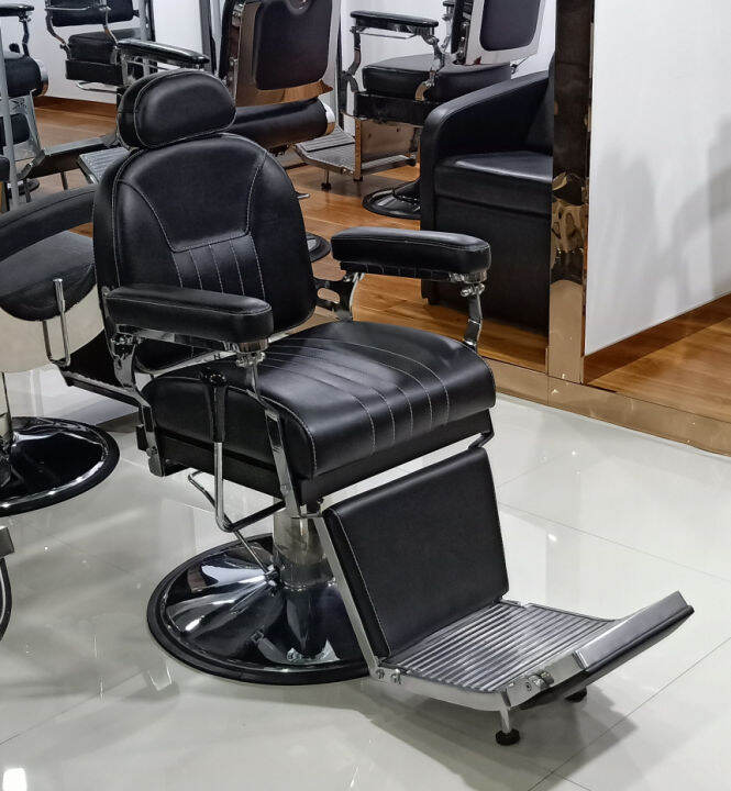 barber-chair-modernluxury-เก้าอี้ร้านเสริมสวย-เก้าอี้ตัดผมชาย-เก้าอี้ตัดผม-เก้าอี้บาร์เบอร์เก้าอี้ร้านทำผม-ฐานสแตนเลสสีเงิน