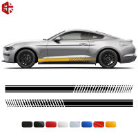 2Pcs Racing Sport Stripes ประตูด้านข้าง Rocker แผงกระโปรง Decals สติกเกอร์สำหรับ Ford Mustang S550 GT350 GT500 2015-2022อุปกรณ์เสริม