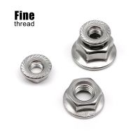 5/10pcs High Quality M6 M8 M10 M12 Fine Thread DIN6923 304 A2 Stainless Steel Hexagon Hex Head Serrated Lock Spinlock Flange Nut Nails Screws Fastener