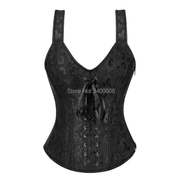 Women Vintage Corset Tops French Print Halter Tops Chic Bandage Floral  Corset Shirts Bustier Crop Top Tank Retro Lace Camisole