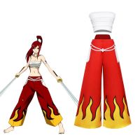 FAIRY TAIL Anime Erza Scarlet Cosplay Costume Top Pants Suit Woman Party Halloween Costume