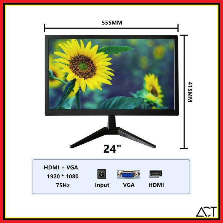 Monitor HD LCD 20 inch / 21 inch / 24 inch 75Hz IPS Screen Lazada