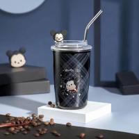 New Disney Stainless Steel Sippy Cup 400ml Cartoon 304 Inside Thermos Cat Kate Cup Mickey Outside Material And 201 L3K5