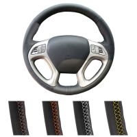 DIY Customized Car Steering Wheel Cover For Hyundai ix35 Tucson 2 2011-2015 Auto Artificial Leather Steering Wrap Steering Wheels Accessories