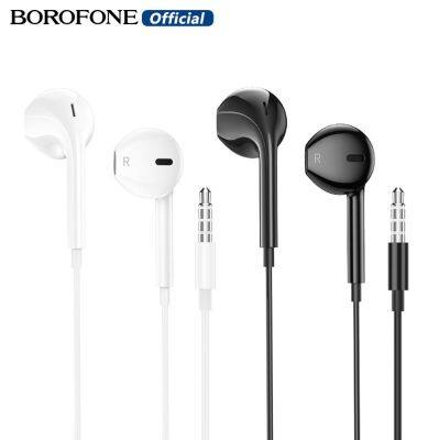 BOROFONE หูฟังพร้อมไมโครโฟนควบคุมสาย BM80ครึ่งหูฟังแบบเสียบหู3.5มม. การควบคุมระดับเสียงแจ็คหูฟังกีฬาสเตอริโอการโทรสำหรับหัวเว่ย Realme7 Xiaomi OPPO Vivo