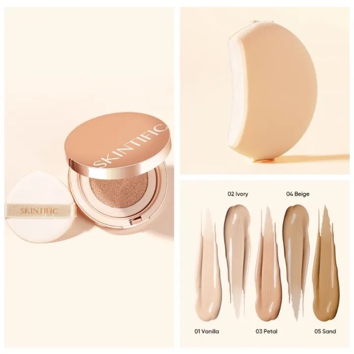 SKINTIFIC Cover All Perfect Cushion SPF 35 PA+++ Foundation Flawless