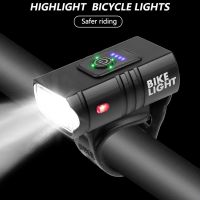 NEW LED Bicycle Light 1000LM USB Rechargeable Power Display MTB Mountain Road Bike Front Lamp Flashlight Cycling Equipment Medicine  First Aid Storage