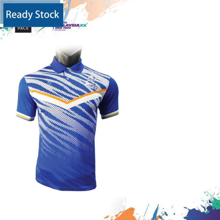 sukan-summer-pace-run-malaysia-sukma-baju-jersey-royal-blue-sport-polo-microfiber-t-shirt-breathable-light-weight-cool-tech-attractive-high-quality