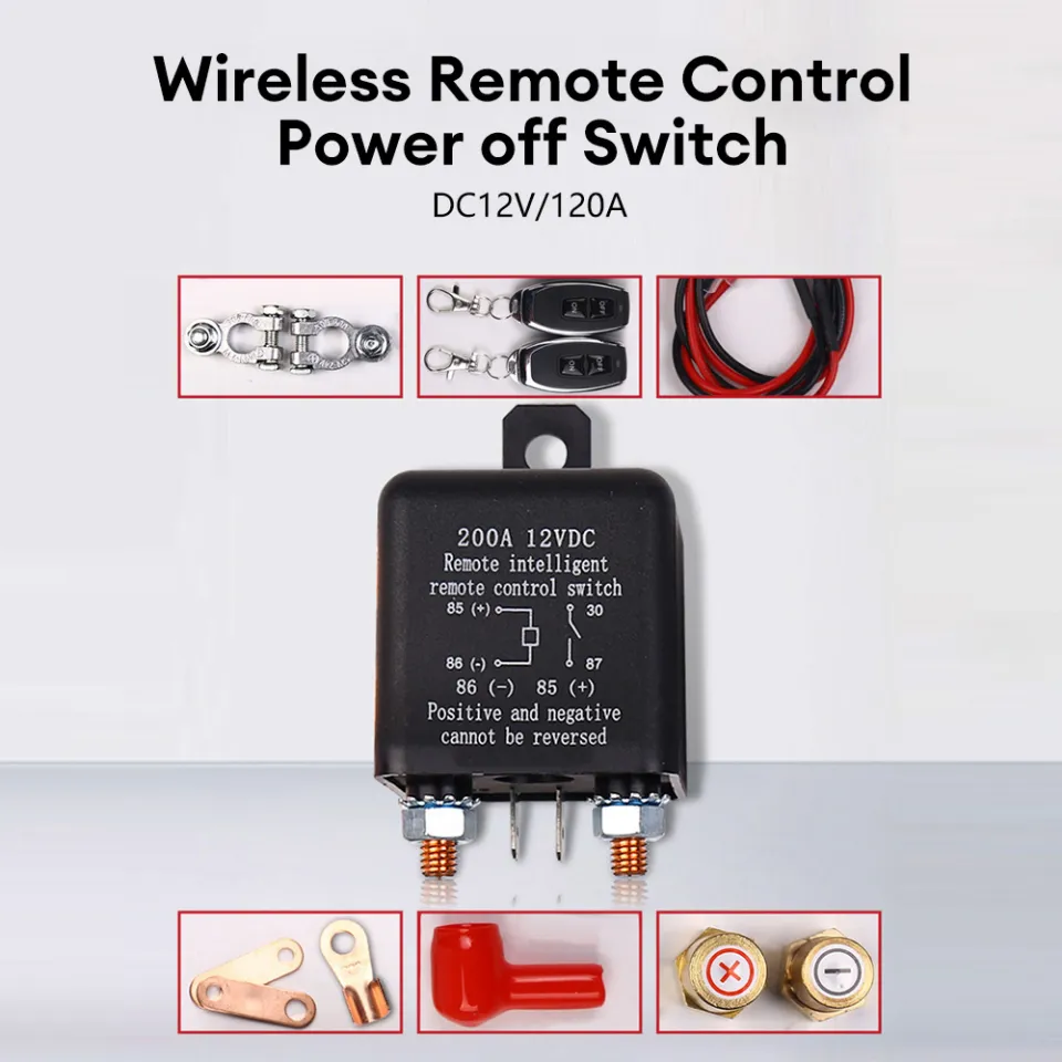 Wireless Remote Control 12V Car Battery Disconnect Cut Off Isolator Switch  Kit