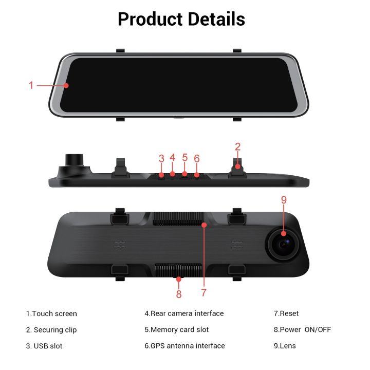 กล้องติดรถยนต์4k-กระจกมองหลังแบบคู่กระจกมองหลังกระจกรถยนต์-dvr-ติดรถยนต์กระจกมองหลังเครื่องบันทึกการไดร์ฟยานพาหนะกล่องดำ