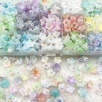 ♀◇ 50pcs 7x13mm Gradual Change Acrylic Bellflower Beads Caps Jewelry Findings Charms Bracelets Spacer Beads for Jewelry Making