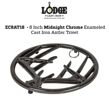Lodge EC8AT18 Enamel Cast Iron Antler Trivet 8 Midnight Chrome