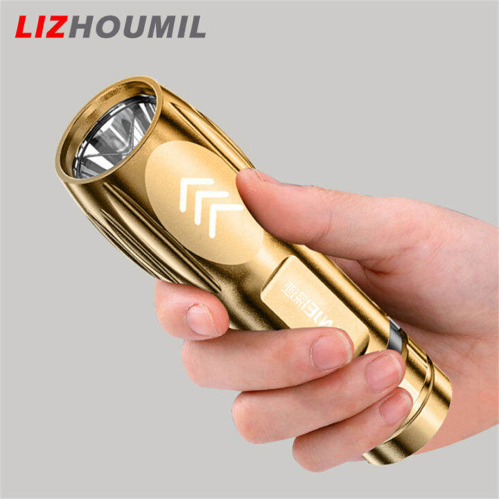 lizhoumil-ไฟฉายจิ๋ว-led-กันน้ำแบบพกพา-usb-ชาร์จไฟได้โคมไฟ-usb-บนมือพร้อมคลิปหนีบเข็มขัดไฟฉายส่องไฟ