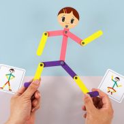 Yoyodan pose thẻ que diêm người đàn ông đồ chơi Montessori thẻ phù hợp với