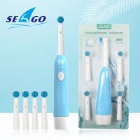 SEAGO Electric Toothbrush With 5 Brush Heads Remove Battery Rotating Sonic Adult Oral Hygiene Dental Teeth Brush For Safety Gift