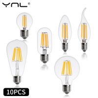 10PcsLot E27 E14 Retro LED Edison Bulb AC220V LED Filament Bulb Lamp For Home G45 A60 ST64 G80 Vintage Glass Bulb Candle Light