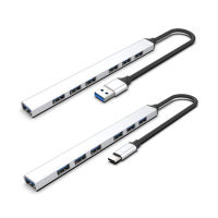 USB Hub 3.0 Multi USB Splitter 7 พอร์ต USB 3.0 2.0 ไฟ LED แสดงสำหรับ Lenovo Xiaomi MacBook Pro PC Hub USB 3 0 Dock-Gamekj