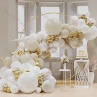 103 ชิ้น/เซ็ต Beige บอลลูนพวงมาลัยชุดทรายสีขาว Chrome Gold Latex Globos ตกแต่งงานแต่งงานวันเกิด Baby Shower Party ฉากหลัง-WIOJ SHOP